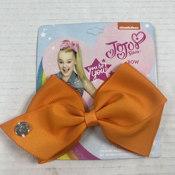 Nickelodeon JoJo Siwa Girls Signature Collection Basic Hair Bow Clip Orange - Picture 1 of 6